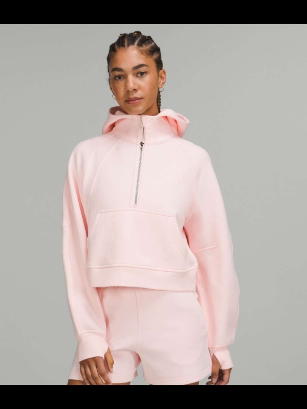Lululemon Scuba Oversize Half Zip Hoodie Sweatshirt Strawberry Milkshake XS/S